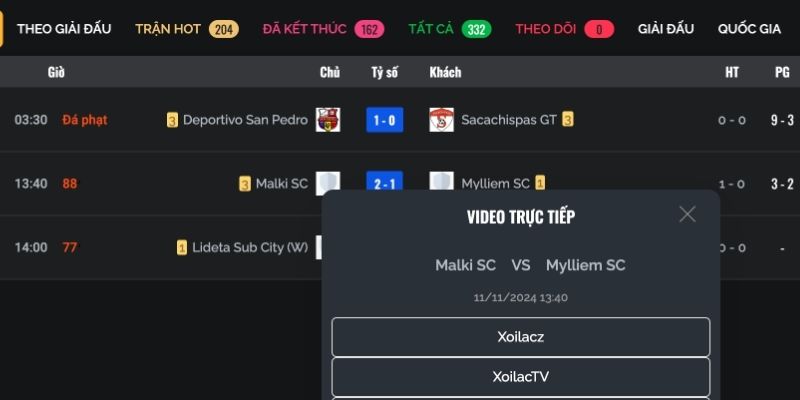 Hướng dẫn theo dõi lịch thi đấu và KQBD trên livescore